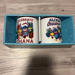 Disney Aloha Christmas Mug Set - Red and Blue